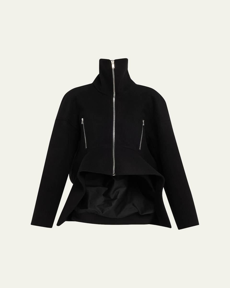 Draculi Sculptural Peplum Zip Jacket